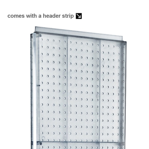 2 Sided- Clear Pegboard Floor Display On A Revolving Round Studio Base